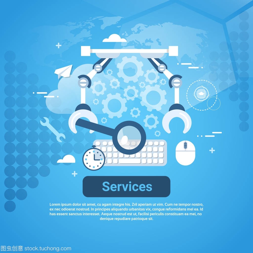 服務(wù)技術(shù)幫助概念網(wǎng)頁橫幅與拷貝空間